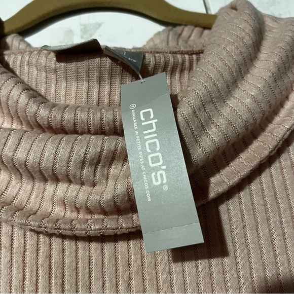 Chico’s ZENERGY Turtleneck Sweater Light Pink Size Medium 1 NWT Knit Cozy - Picture 5 of 6